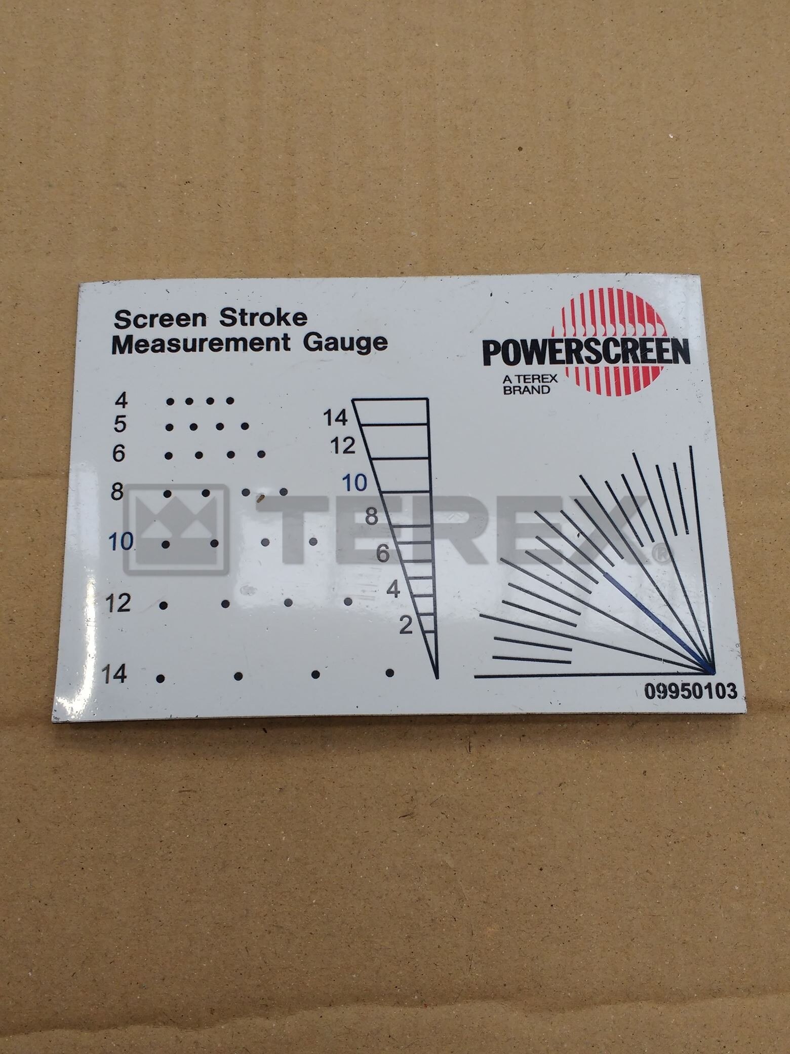 POWERSCREEN STROKE CARD IN METRIC IN METRIC