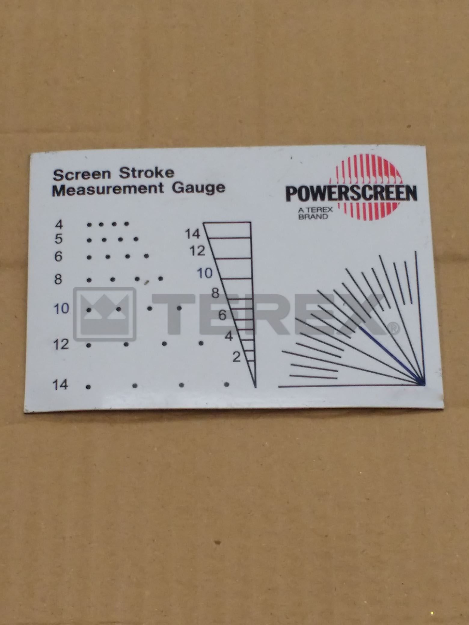 POWERSCREEN STROKE CARD IN METRIC IN METRIC
